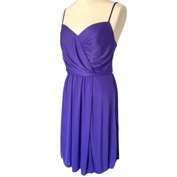 David’s Bridal Mesh Spaghetti Strap Short Dress V-Neckline Regency Size 10 W1094 - Picture 2 of 6